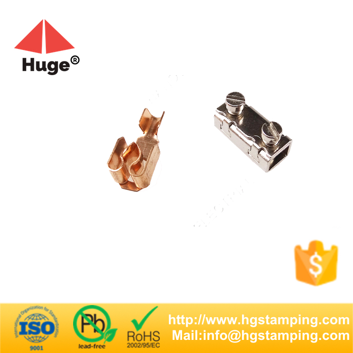 Customized small metal stamping and punching copper electric socket part